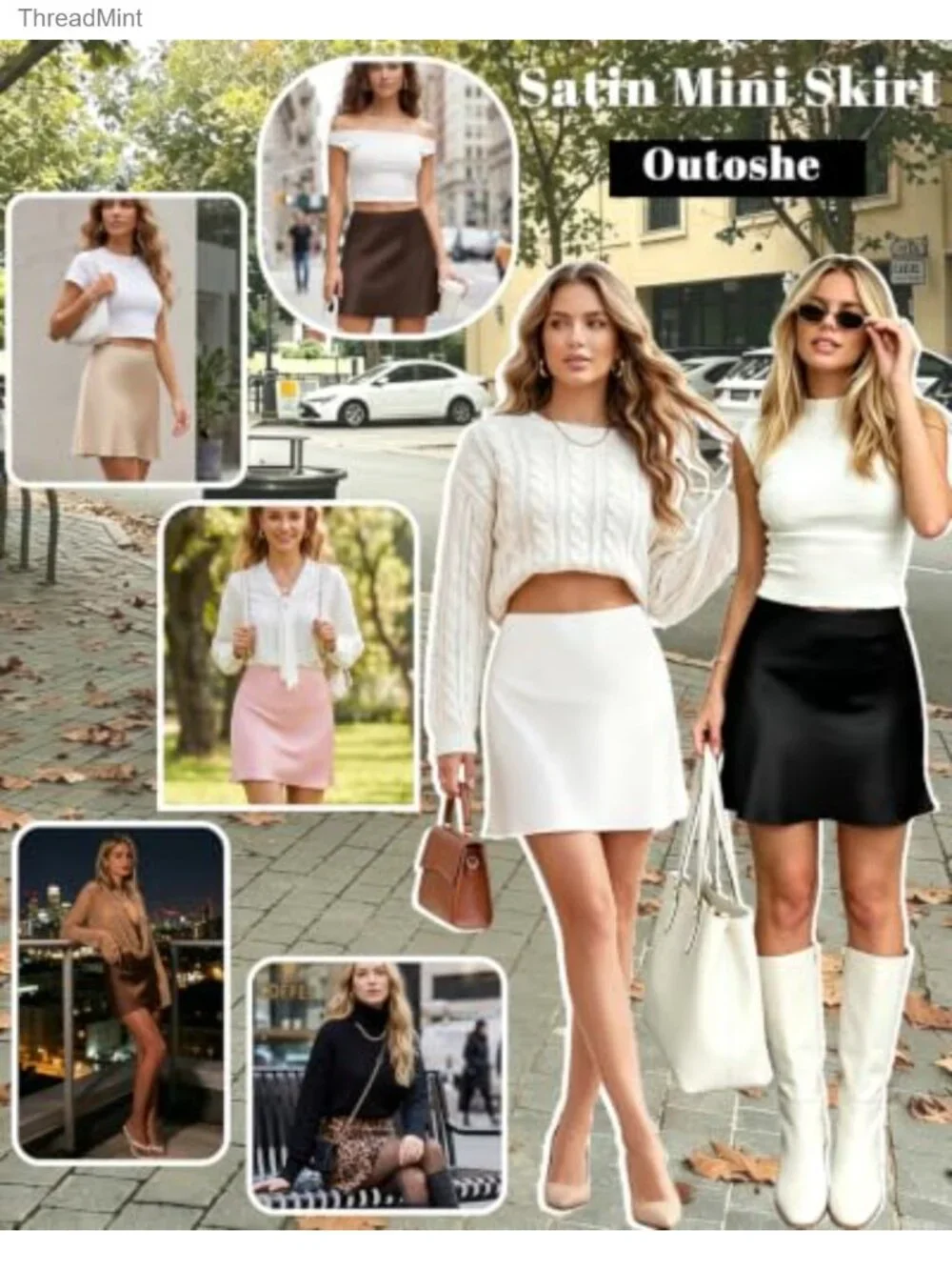 High Waisted A-Line Satin Mini Skirt Silky Women's Skirts